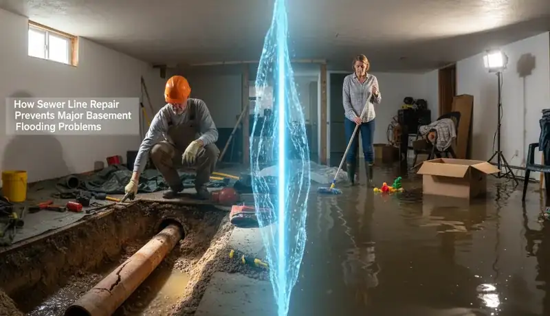 Expert Plumbing Pro - how-sewer-line-repair-prevents-major-basement-flooding-problems
